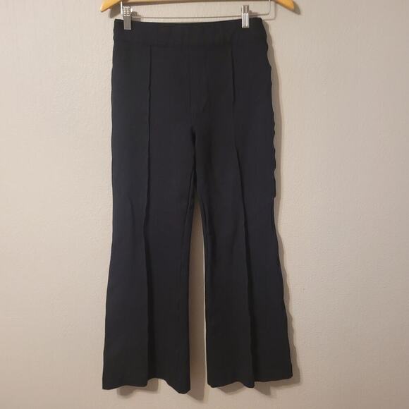 Spanx Womens Perfect High Rise Flare Pants Size M Petite Black Pull On Slimming - Picture 1 of 10